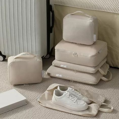 Sac de Rangement Compression - Tissu à Mémoire de Forme - Pour Valise Voyage et Rangement Maison - 6 Pièces (1/5)