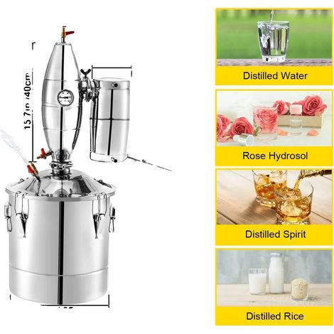 Distillateur d'alcool, condenseur à deux étages, parfait pour le brassage à domicile, 30L (1/2)