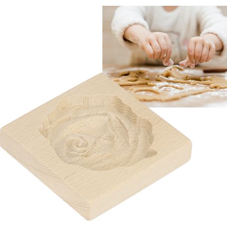 Emporte-pièces en bois de hêtre, moules à biscuits en bois, rose rouge (1/5)