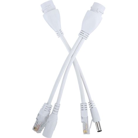 Câble adaptateur POE étanche injecteur séparateur 12V DC (blanc) (1/5)