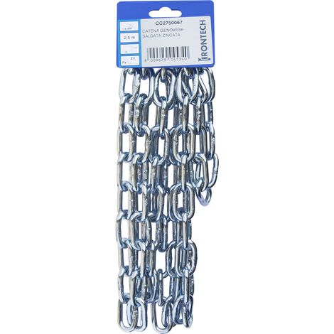 Catena genovese pretagliata Ø 6 mm. in acciaio zincato 2,5 mt.