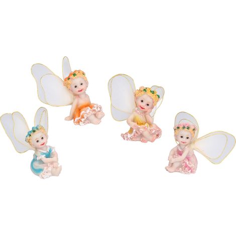4 Figurines Fées des Fleurs en Résine pour Décoration de Jardin et Bonsaï (1/5)