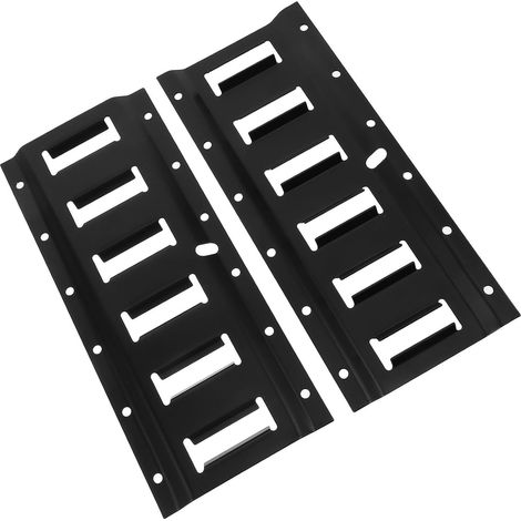 2 pièces Rail d'Arrimage pour Camion 30,5x13x1cm en Métal Noir (1/5)