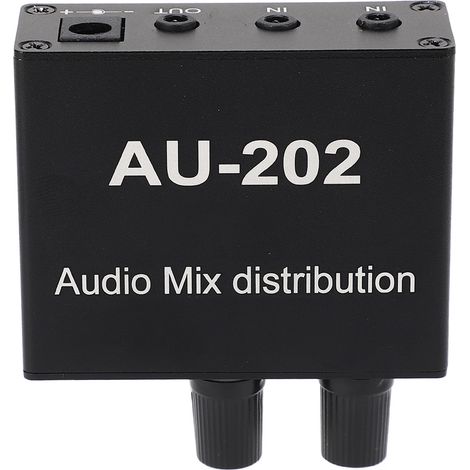 Mini mélangeur de Distribution Audio, distributeur loupe stéréo 2 entrées avec adaptateur secteur, prise ue 100-240V (1/5)