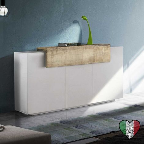 Credenza Moderna 3 ante 1 cassetto - Acero Pereira - Corona (1/2)