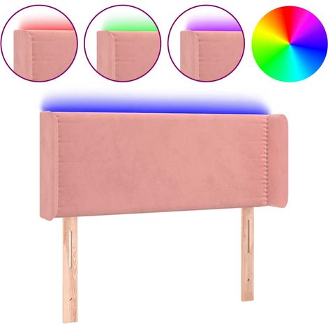 Maison Exclusive - Cabecero con LED de terciopelo rosa 103x16x78/ (1/5)