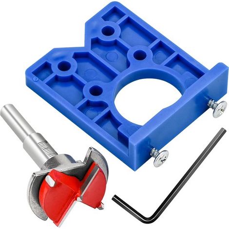 Juego de herramientas para bisagras de puertas y armarios, trabajar madera, orificios bisagra 35 mm, 7766 mm, acero carbono, Azul, rojo plateado (1/5)
