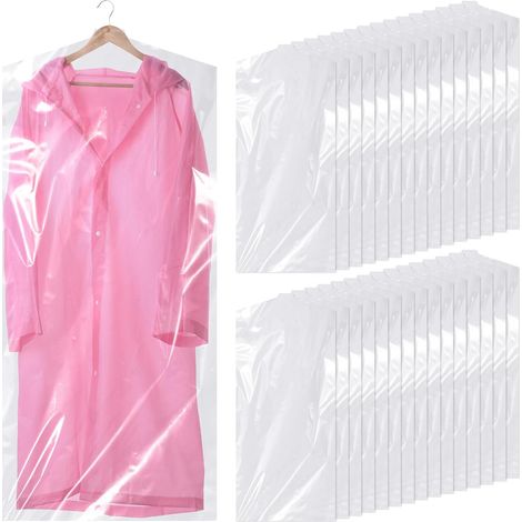 30 Pièces Housses de Vêtements, 60 × 140cm Transparent Housse Vêtements à Suspendre, Housse Costume, Housses de Protection Anti-Poussière, pour Chemise, Veste, Costume, Pull-Over (1/5)