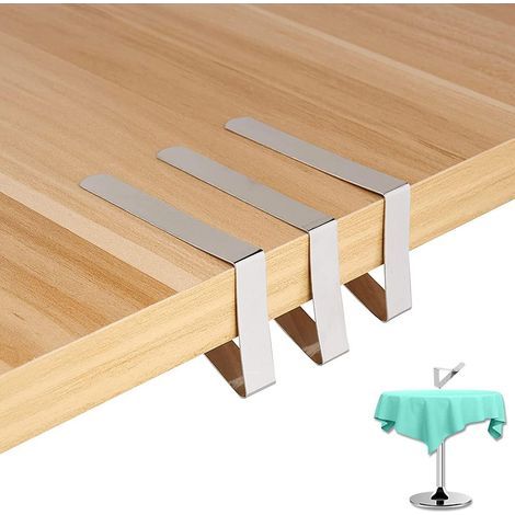 12 Pièces Pince Nappe Inoxydable, Attache Nappe de Table Fixation Antidérapant, Nappe Clips Acier Inoxydable, Nappe Table de Jardin, pour Table Picnic Enfant Restaurant Pique-Nique Mariage (1/4)