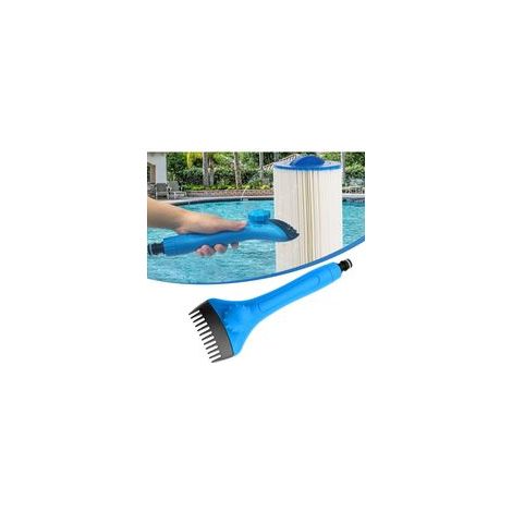 Cepillo limpiador de filtros de piscina, filtro para eliminar residuos y suciedad del filtro de la piscina y el spa, con perilla de ajuste para jacuzzi, piscina y spa.