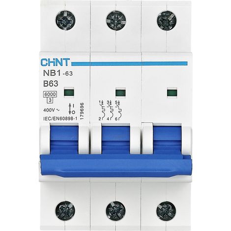Chint 179695 NB1-63 3P B6 6kA DB Leitungsschutzschalter 3polig 6 A 240 V, 415 V