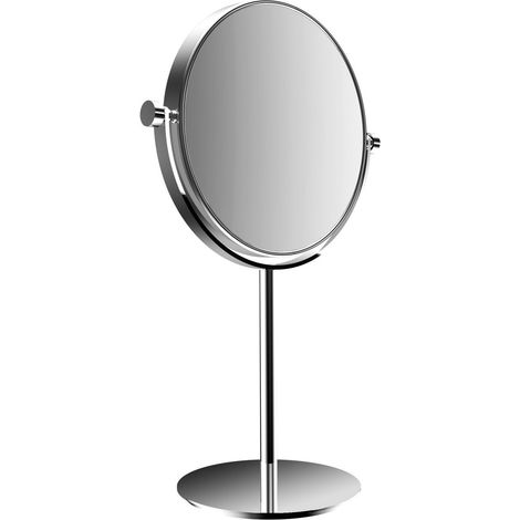 Calmwaters Rasierspiegel/Kosmetikspiegel, Standspiegel, 3/1-fach Vergrößerung, chrom, rund, zweiseitige Spiegelfläche, 80BS6246 (1/2)