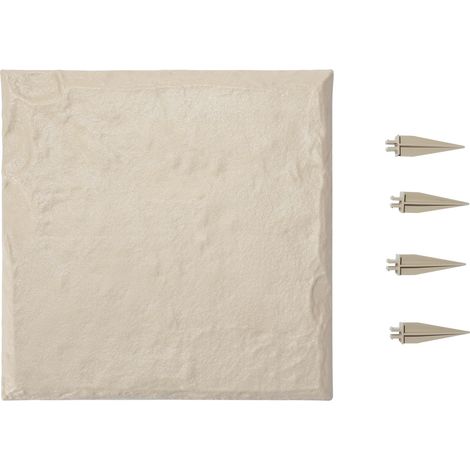 VEVOR Pietre da Giardino 395 x 395 mm Pietre Decorative con Picchetti, 4 Pezzi, Pavimentazione in Plastica Resistente alle Intemperie, Superficie Liscia, Passerelle Esterne per Prato, Patio, Beige (1/5)