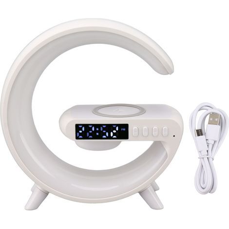 Bluetooth speaker, LED night light, wireless charging, smart sunrise alarm clock, mood lamp for bedroom and bedside (1/5)