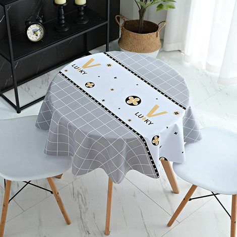 Nappe ronde imperméable PVC 120 cm - Protection de table pour (1/5)