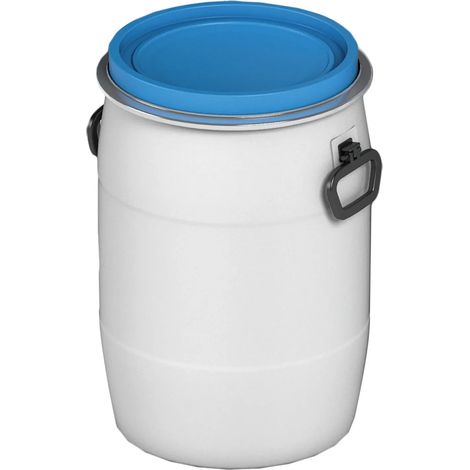 ACO Barril de boca ancha blanco 60 litros con tapa, 7600.00.15