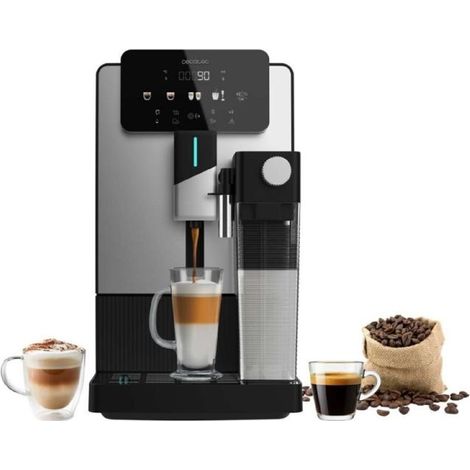 Machine à espresso 1,1 L noire avec moulin intégré