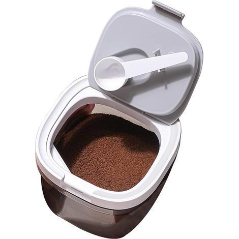 (800 ML) Bocaux Hermetiques Alimentaires avec Couvercle Le Petit Bocaux Rangement Cuisine Plastique Boite a Cafe avec Cuillere Pour Epices farine (1/5)