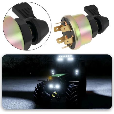 1 x Indicatore di direzione di ricambio per veicoli agricoli, diametro 40 mm, interruttore fari, interruttore di accensione compatibile con trattori Massey Ferguson (1/4)