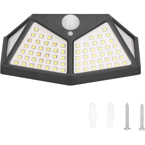 Lampadaire solaire étanche IP65 3 modes d'éclairage Détection humaine Lampe murale solaire pour jardin couloir (1/5)