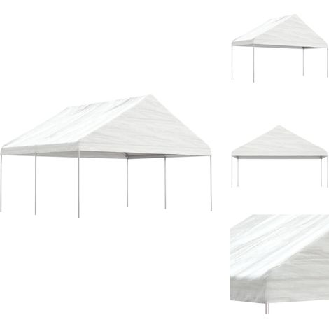 Pavillons & Partyzelte - Living Pavillon mit Dach Weiß 4,46x5,88x3,75 m Polyethylen (1/5)