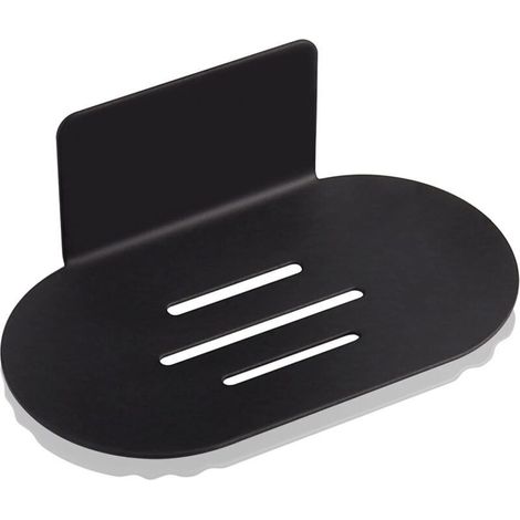 Porte-savonPorte Savon Mural de Auto-adhésif, Porte-Savon Douche en Acier Inoxydable, Boite a Savon de sans Perçage pour Cuisine de Salle de Bain Utilisé pour Stocker éponge à Savon Brosse(noir) (1/4)