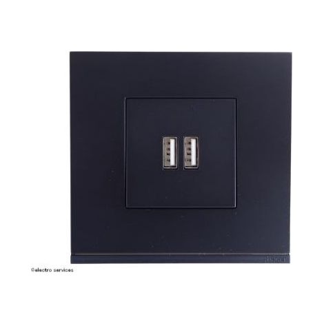 Chargeur double USB type A+A Gallery Complet Noir