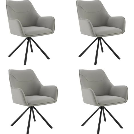 Lot de 4 Chaises de Salle à Manger, Fauteuil Pivotant à 360°, Chaise de Cuisine (1/5)