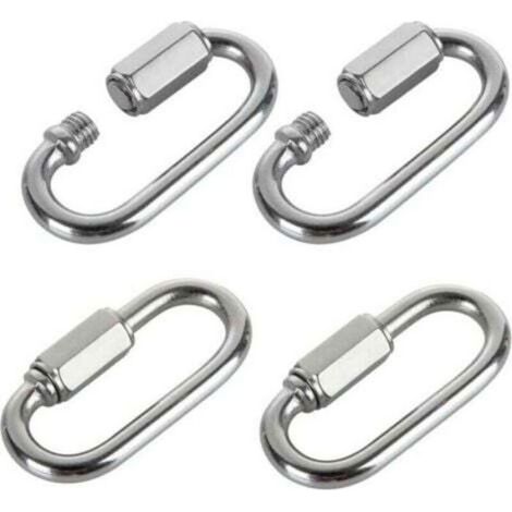 16 PCS Maillon Rapide Inox M5 Mousquetons à Verrouillage 304 Forme de D, Mini Mousqueton a Vis Pour Accessoires de Randon (1/5)