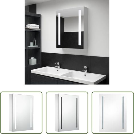 Miroir LED -  Armoire de salle de bain à miroir LED 50x13x70 cm (1/5)