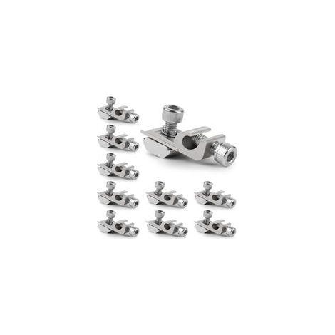 Pinces de Mise à Terre pour Panneau Solaire, 10 Pcs, Fixation Aluminium, Protection Contre la Foudre, Kit Photovoltaïque Complet
