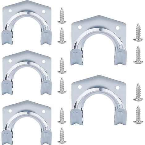Set of 5 Metal Wall Hooks – Double Hook with Screws, Multifunctional Organizer Holders for Garden, Kitchen, Garage and Tools (1/5)