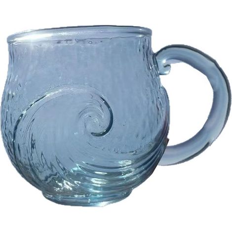 Wave Texture Sea Glass Mug Handcrafted Theme Coffee Cup Home and (1/5)