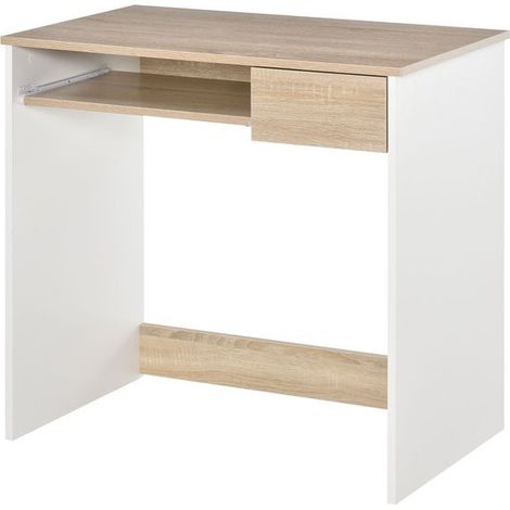 Bureau informatique BERLIN blanc et bois (1/5)