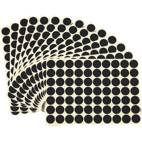 Étiquettes adhésives rondes 19mm, autocollantes codes noires pour marquage (1/5)