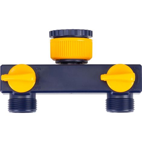 Verteiler DY8003, Kupplung 2-Wege, Garten, für Schlauch, mit Ventilen