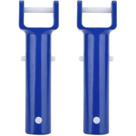 2pcs tête de v poignée Bleu Piscine v Forme Clip Brosse Manche de Remplacement de la tête pour Piscine Accessoires (1/4)