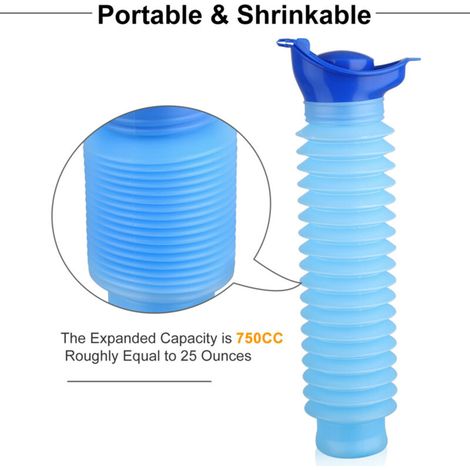 Urinoir de voiture d'urgence portable de 750 ml, pliable et de poche, idéal pour le camping et les déplacements.