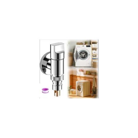 Robinet autoperceur pour machine à laver, en acier inoxydable, avec robinet d'arrêt automatique pour tuyau de machine à laver