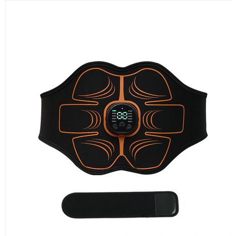 Wiederaufladbarer EMS-Bauchmuskelstimulator per USB, tragbares Bauchmuskeltrainingsgerät, orange Farbe - AquaForge