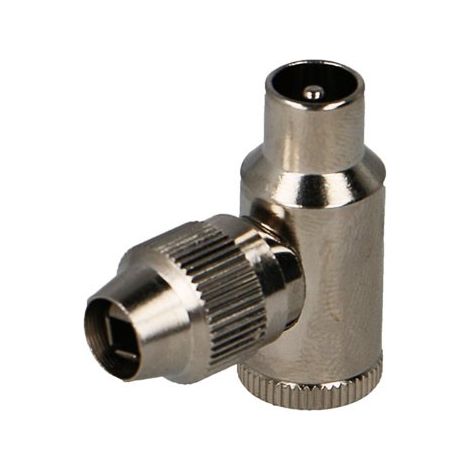 Fiche mâle TV métallique coudée Ø 9.52 mm - EVICOM (1/2)