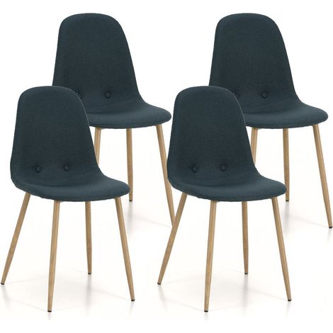 Set 4 Sedie 43,5x41,5x87,5 cm in Tessuto Verde Petrolio (1/4)