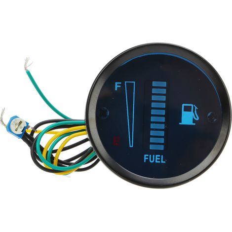 Jauge de niveau de carburant pour moto 52mm diamètre boîtier Affichage LED Réservoir essence Indicateur 12V Lumière bleue (1/5)