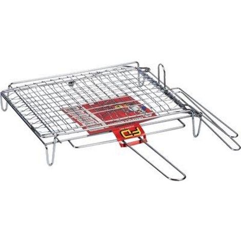 Reja basculante de malla doble de acero cromado cm 40x30.