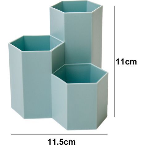 Ce porte-crayons décoratif de bureau est fabriqué en ABS robuste et convient à l'organisation d'un bureau à la maison ou au bureau. Il comprend un porte-stylo hexagonal compartimenté, facile à assembl (1/4)