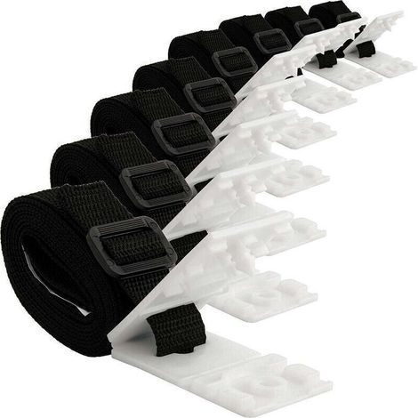 Debuns – Enrouleur de bâche de piscine – Kit de 8 sangles nylon 6 pieds – Fixation robuste pour couvertures solaires 10 à 24 pieds – Facile à installer
