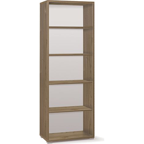 Libreria Modulare 5 Ripiani 71x199x41 cm Noce Stelvio (1/3)
