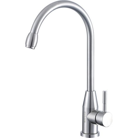 Robinet de cuisine, robinet de lavabo pivotant à 360°, mitigeur à bec haut, robinet pour salles de bains ou petites cuisines (1/5)