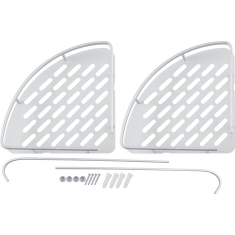 Étagère de douche en aluminium à deux niveaux, support d'angle pour salle de bains, panier de rangement avec porte-serviettes