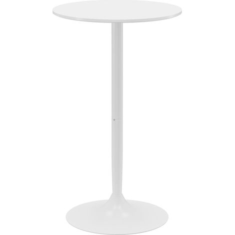 Table de salle à manger ronde réglable en hauteur-Acier blanc-Table Bartisch-60x60x102(cm) (1/5)